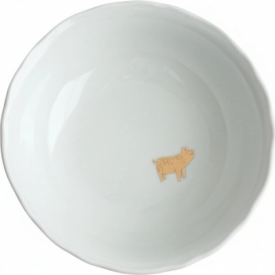 Bella Rose Porcelánová mísa Zlaté prasátko bílá porcelán 1,2 l