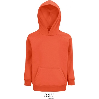 Sol's dětská bio raglánová mikina s kapucí Stellar Kids Burnt Orange