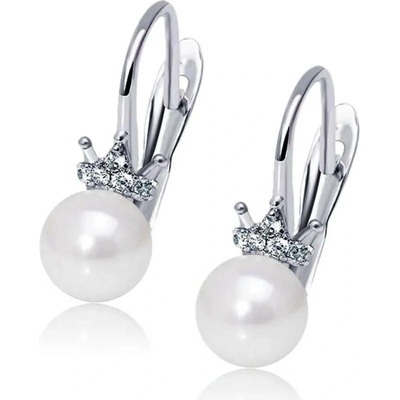 Elanis Jewel Dámské perlové náušnice Pearl Princess White Pearl se zirkony EJ00449