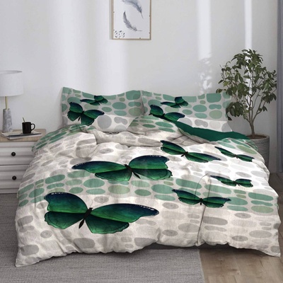 Png Панагюрище Двоен спален комплект с един плик Пеперуди 100% памук