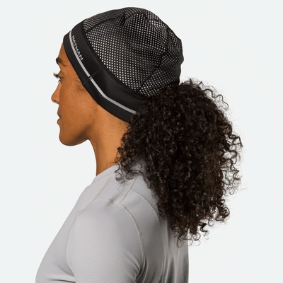 Nathan HyperNight Reflective Pony-Tail beanie 10420n-bk