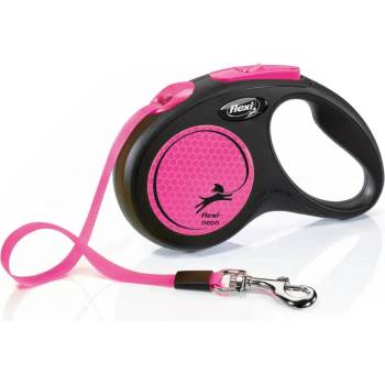 flexi New Neon S 5 м прибиращ се повод за кучета