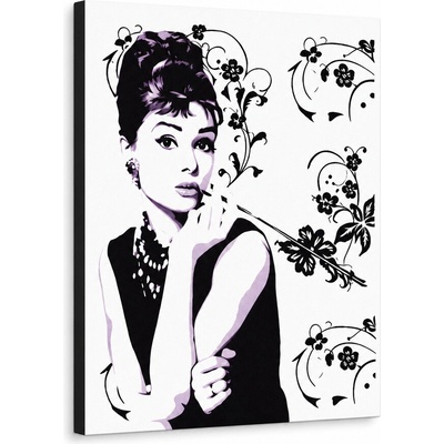 Ručne maľovaný POP Art obraz Audrey Hepburn - 80x100 cm