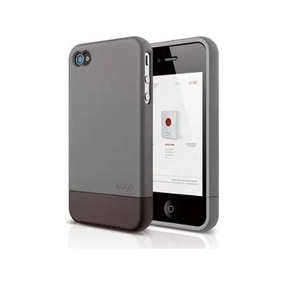 elago S4 Glide - слайдер кейс и защитни покрития за iPhone 4/4S (сив)