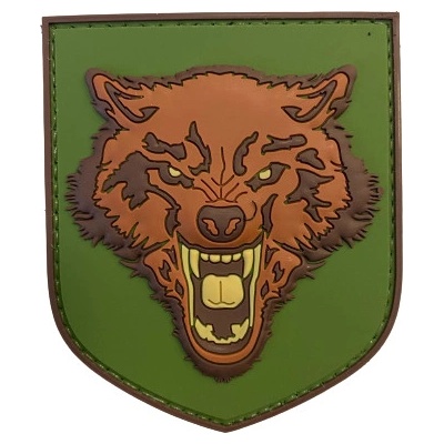 WARAGOD 3D Wolf PVC nášivka, farebná