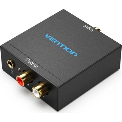 Vention Аудио конвертор Vention BDFB0, от Toslink(ж) към 1x RCA(L/R)(ж), 1x Jack 3.5mm(ж), черен (BDFB0)