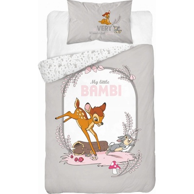 Detexpol obliečky Little Bambi grey 100 x 135 cm 40 x 60 cm