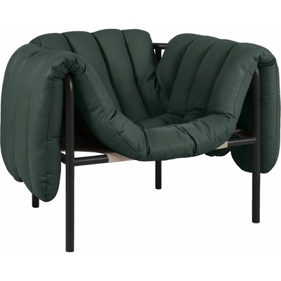 Hem Puffy Dark Green Leather / Black