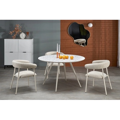 Halmar Кръгла трапезна маса с плот терацо aramis