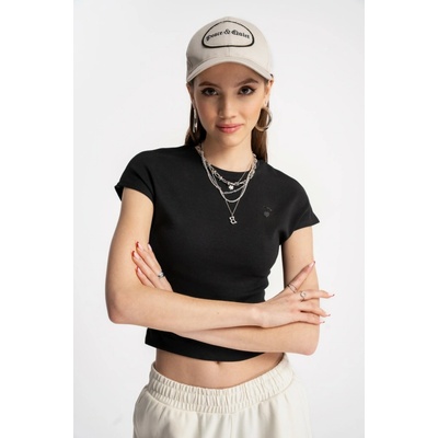 Reporter Young Crop Top s potiskem Cherry černá