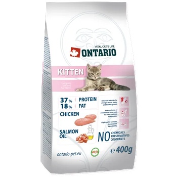 ONTARIO KITTEN cat food - суха храна за подрастващи котенца от 1 до 12 месеца с пилешко месо 0, 4 кг, Чехия 213-0004