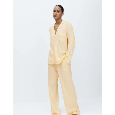 Marks & Spencer Памучен модален пижамен комплект Revere Marks & Spencer жълта Marks & Spencer | Zhalt | ЖЕНИ | L REG