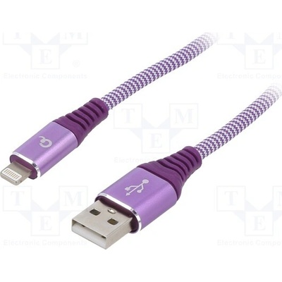 Gembird CC-USB2B-AMLM-2M-PW USB 2.0 zlacený 2m fialový