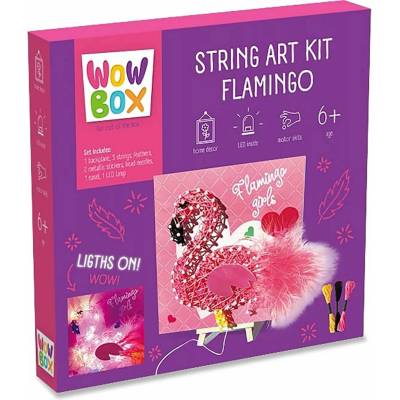 TM Toys Wow Box Комплект за правене на картини с осветен възел - Фламинго (WOW536334)