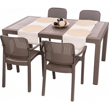 Záhradná ratanová zostava KARA 1+4 (cappuccino)