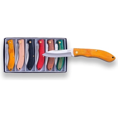 Joker sada přívěsků Pocket Knives Various Wooden Handle 6 ks