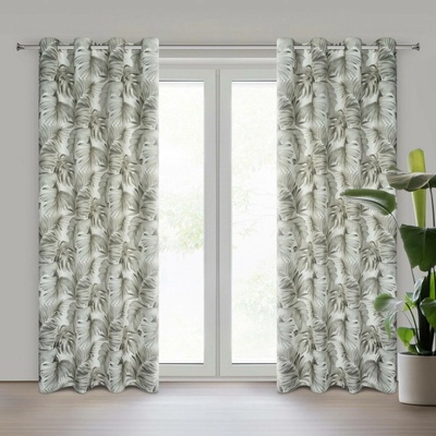 EUROFIRANY ZATEMŇOVACÍ ZÁVĚS NA KROUŽCÍCH ZORA 140X250 CM LISTY
