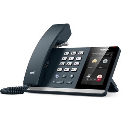 Yealink VoIP телефон Yealink MP54, 4" сензорен цветен дисплей, 2x RJ-45, PoE, съобразен с Teams IP, сив (1301198)
