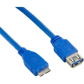 4World 08968 USB 3.0 AF-Micro BM, 0.5m, modrý