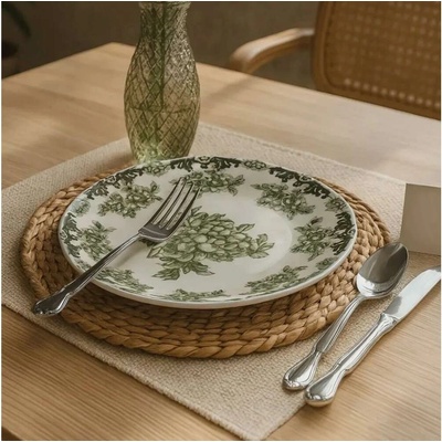 Asir Jídelní sada bílá zelená porcelán 430KSV6125 24 ks