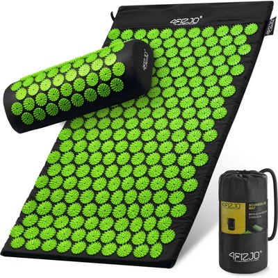 4FIZJO Akupresúrna podložka+ vankúš 68cm čierno-zelená