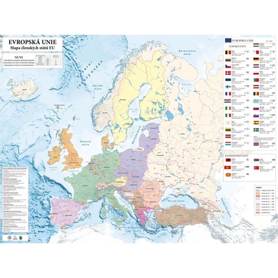 Excart Maps Evropská Unie - nástěnná mapa 165 x 125 cm Varianta: bez rámu v tubusu, Provedení: laminovaná mapa v lištách