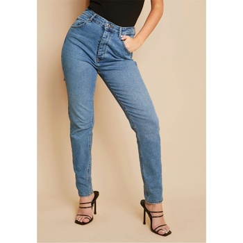 Image 1 of Missy Empire Дънки Missy Empire Mom High Waisted Jeans - Blue