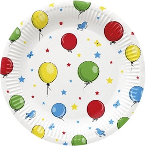 JUNIOR Хартиени чинии за еднократна употреба JUNIOR с шарка на балон 23 cm 8 броя PPL8000101/PPL8000100 (PPL8000101/PPL8000100)