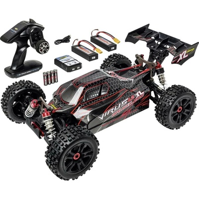 Carson Modellsport Virus 4.2 XL čierna červená RC model auta elektrický buggy 100% RTR 2,4 GHz vr. akumulátorov na 1:8