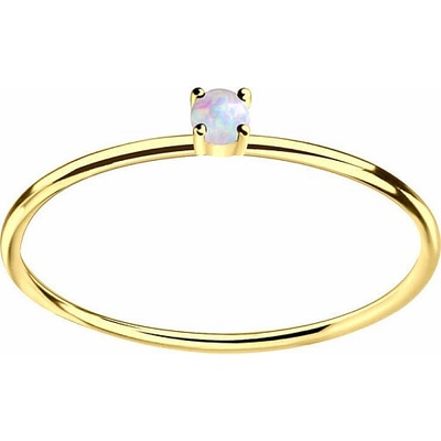 Nefertitis 11380 Stříbrný prsten se dámský s opálem pozlacený NF57688