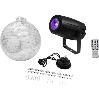 Eurolite LED Disko guľa, sada s hnacím motročekom, s LED osvetlením 30 cm