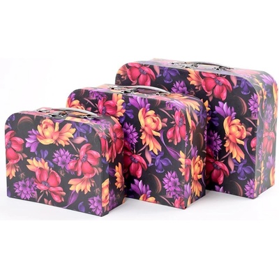 DARČEKOVÁ KRABIČKA S/3 KUFRÍK KVET L22x30x10CM