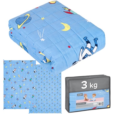 Rebel Prémiová záťažová prikrývka z bavlny senzorická 3 kg vesmír 100x150