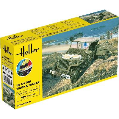 Heller STARTER KIT US Ton Truck & Trailer 1:4 1:72