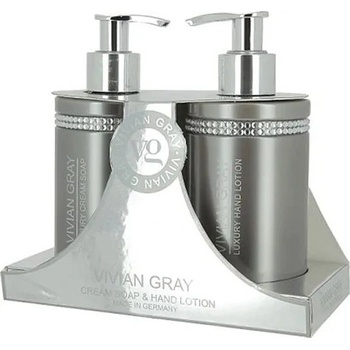 Vivian Gray Grey Crystals krémové mydlo 250 ml + mlieko na ruky 250 ml darčeková sada
