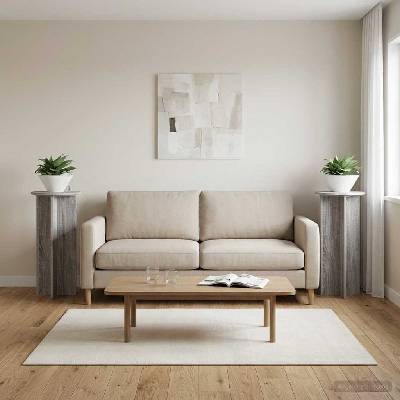 vidaXL Стойка за растения 2 бр. Сива сонома 40 x 40 x 80 cm (899705)