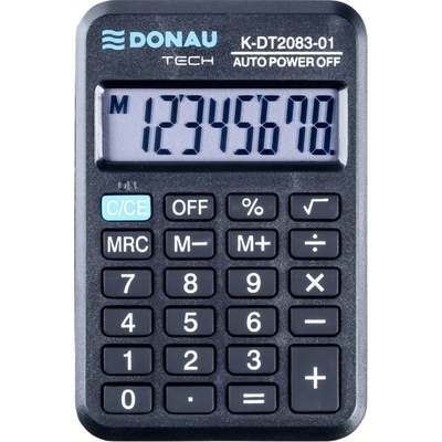 DONAU TECH kapesní kalkulačka DONAU TECH 2083, 8místná, černá