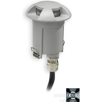 iLed Nink, venkovní zápustné zemní svítidlo, 1x2W LED v bílé barvě světla, šedý hliník, prům.7cm, IP67