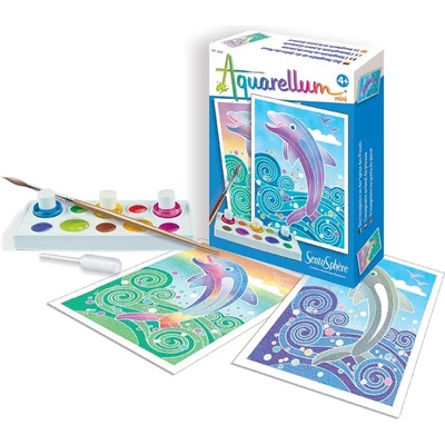 Sentosphère Комплект за оцветяване с акварелни бои Sentosphere Aquarellum Mini - Делфини (3373910060004)