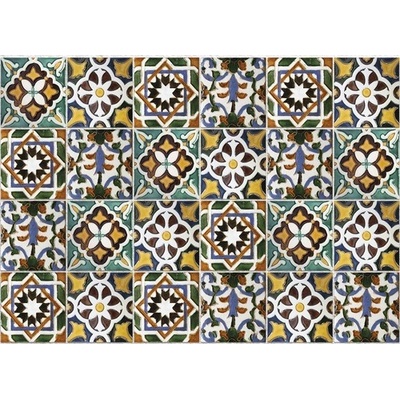 Crearreda samolepicí dekorace hliníkové do kuchyně za sporák Bellacasa zelené dlaždice 67210 Green Tiles (47 x 65 cm) – Zboží Dáma