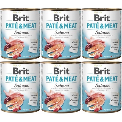 Brit Paté & Meat Dog Salmon 6 x 800 g
