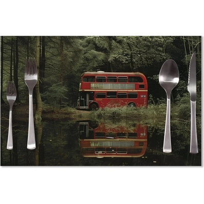 Sablio Prestieranie Červený poschodový autobus 40x30cm