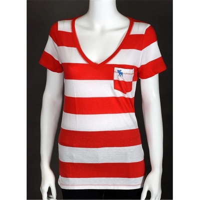 Abercrombie & Fitch dámské tričko pruhované red/white