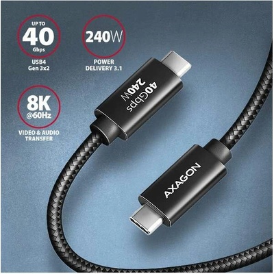 Axagon BUCM4X-CM05AB NewGEN+ USB-C USB-C 0,5m černý