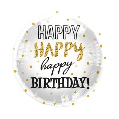 Folat Foliový balónik zlatej bodky Happy Birthday 45 cm