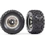 Traxxas колело 3.8", гума Sledgehammer, джанта черно хромирана с капачка (2)