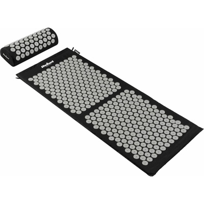 Rebel RBA-6010-BK Akupresúrna masážna podložka + vankúš 110 x 42 cm, čierna a sivá