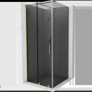 Mexen Velar плъзгаща се душ кабина 100 x 100 см, графит, злато - 871-100-100-41-50 (871-100-100-41-50)