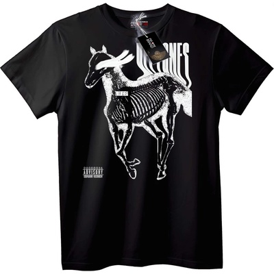 NOONEBRAND Тениска Скелет на елен - S, Black