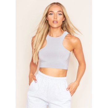 Image 1 of Missy Empire Extreme Racer Slinky Top - Grey